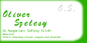 oliver szelesy business card